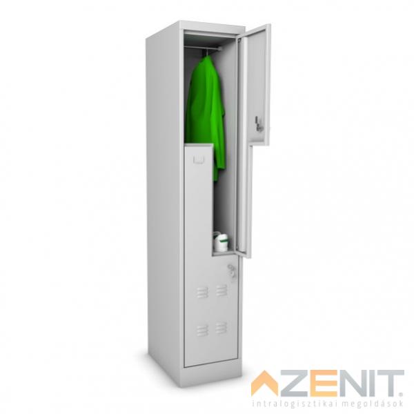 Z ajtós kivitelű fém öltözőszekrény  KS 2 ajtóval szürke színben